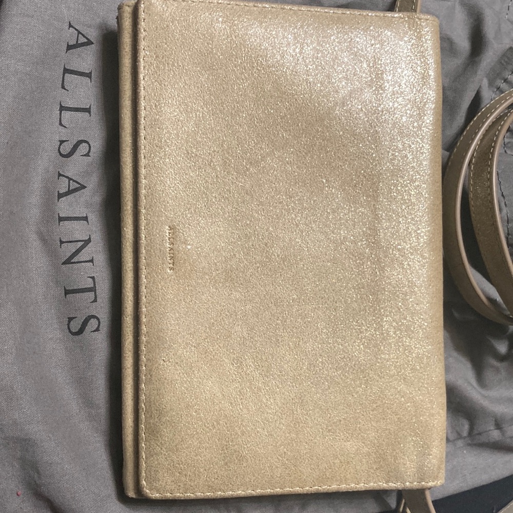 -All Saints Leather Wallet ⚡️ gold